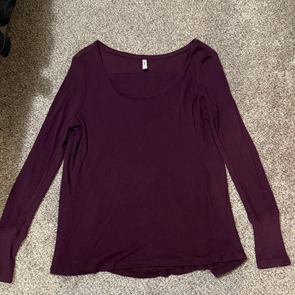Mudd Women's Deep Purple Long Sleeve Blouse